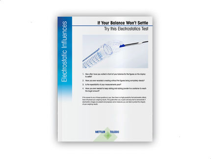 Recognize and detect the effects of electrostatic charges on your balance