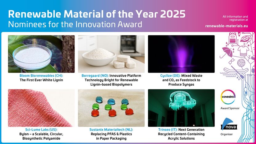 Renewable Materials Conference 2025: Nominees for the Innovation Award Unveiled